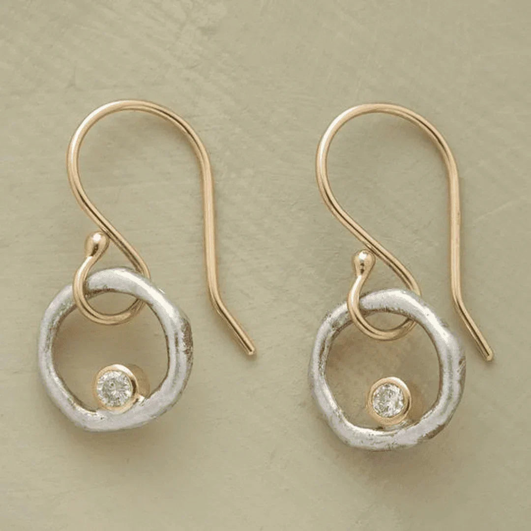 Retro Gold And Silver Earrings