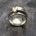 Vintage Silver Golden Heart Ring
