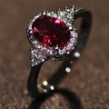 Silver Ruby Halo Ring