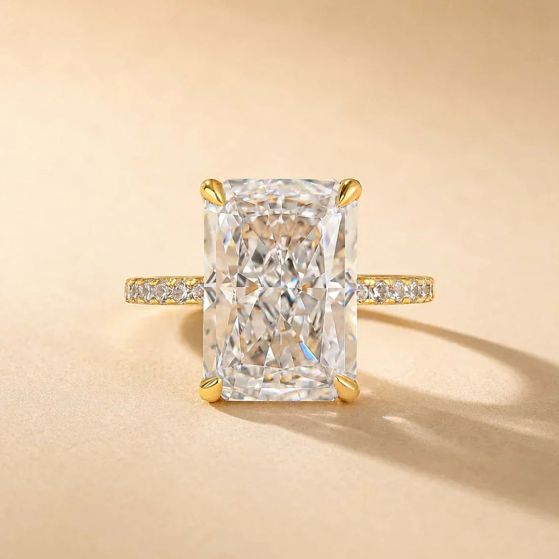 Radiant Cut Engagement Ring or Enhancer Wedding Set in Sterling Silver