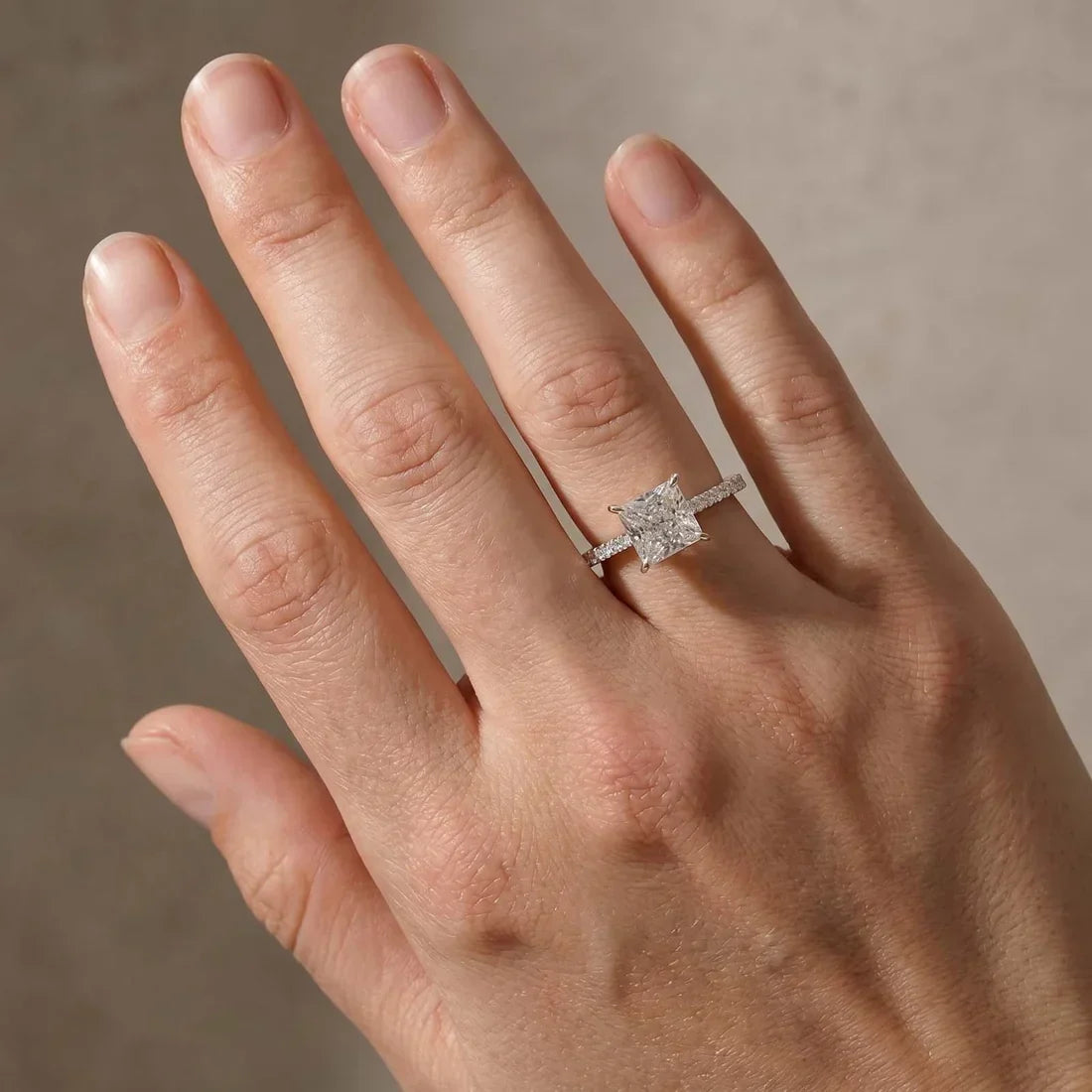 Princess Cut Sparkle Square Engagement Ring