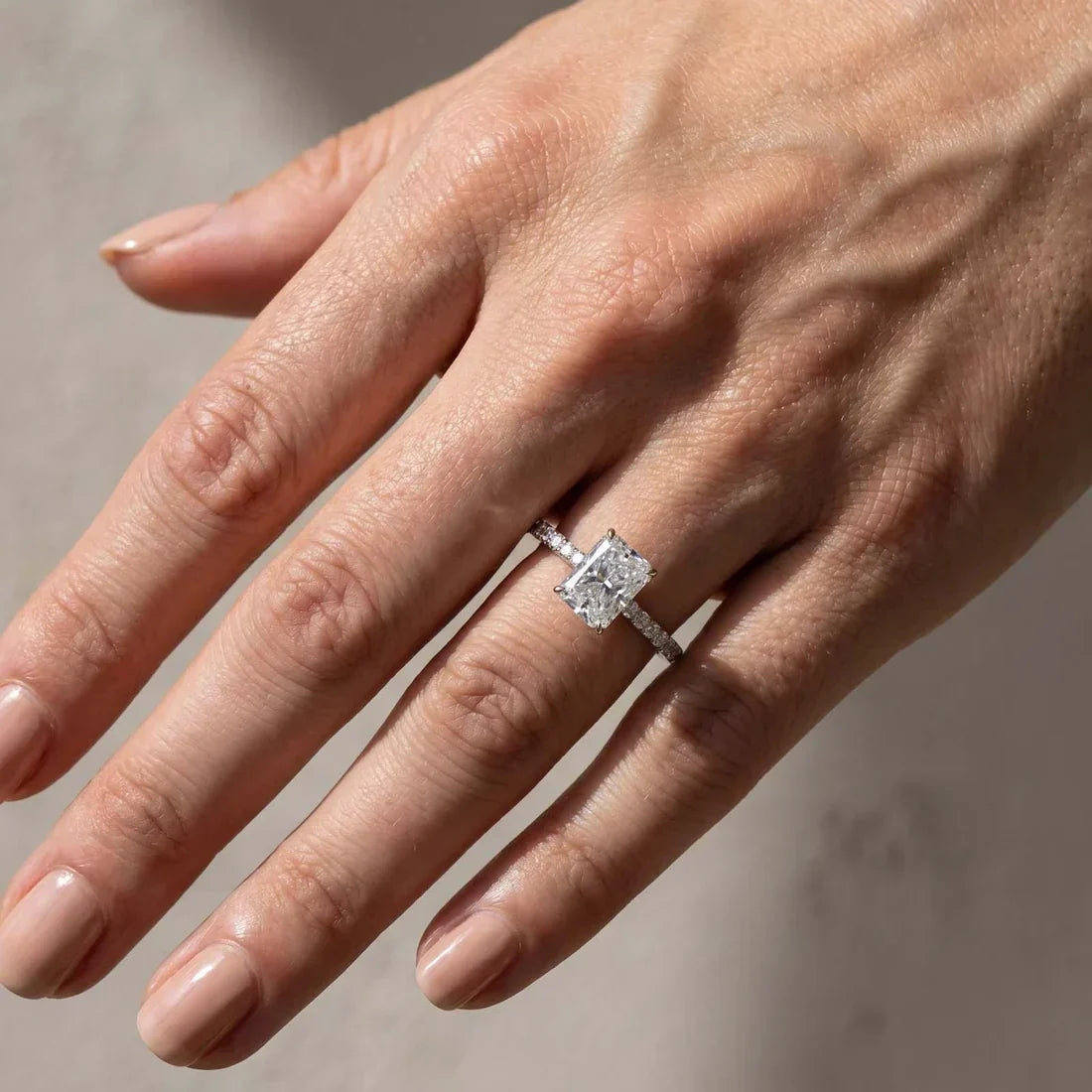 Radiant Cut Travel Ring for Everyday Wear