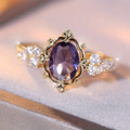 Gold Amethyst Princess Ring
