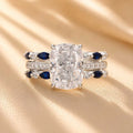 Cushion Cut Insert Wedding Ring Set