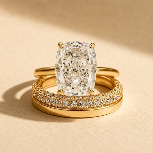 Cushion Cut Classic Wedding Ring Set