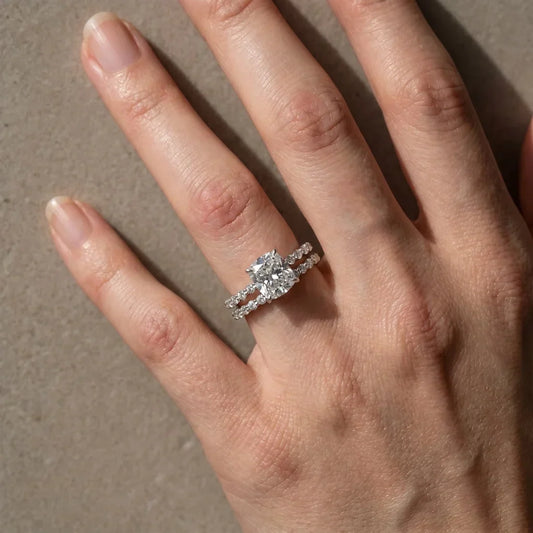 Cushion Cut Women'S Wedding Ring Set