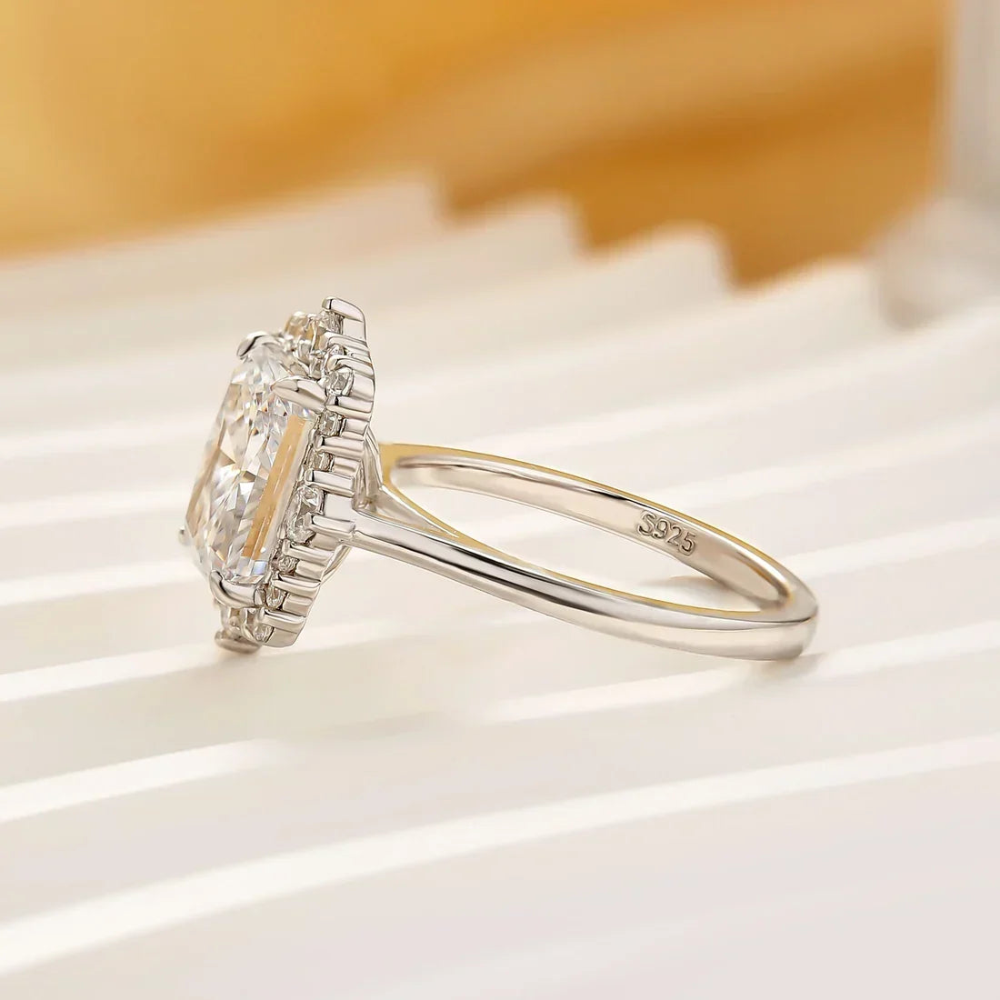 Three Stone Radiant Cut Wedding Set