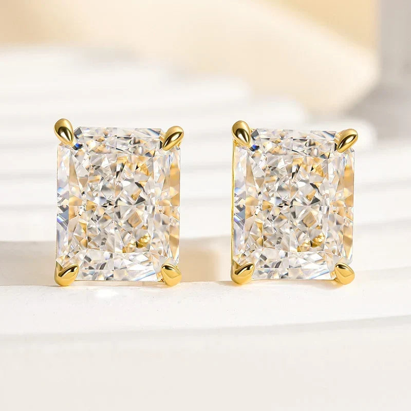 Classic Radiant Cut Women'S Stud Earrings
