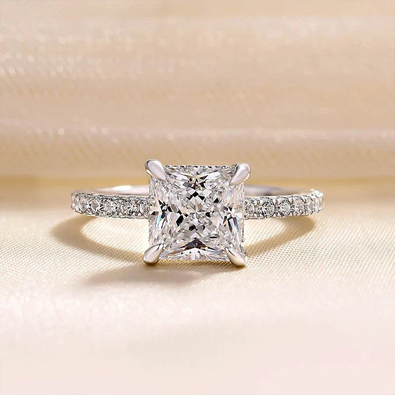 Princess Cut Sparkle Square Engagement Ring