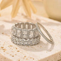 Cushion Cut 4PC Wedding Ring Set
