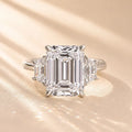 Emerald Cut Three Stone Engagement Ring