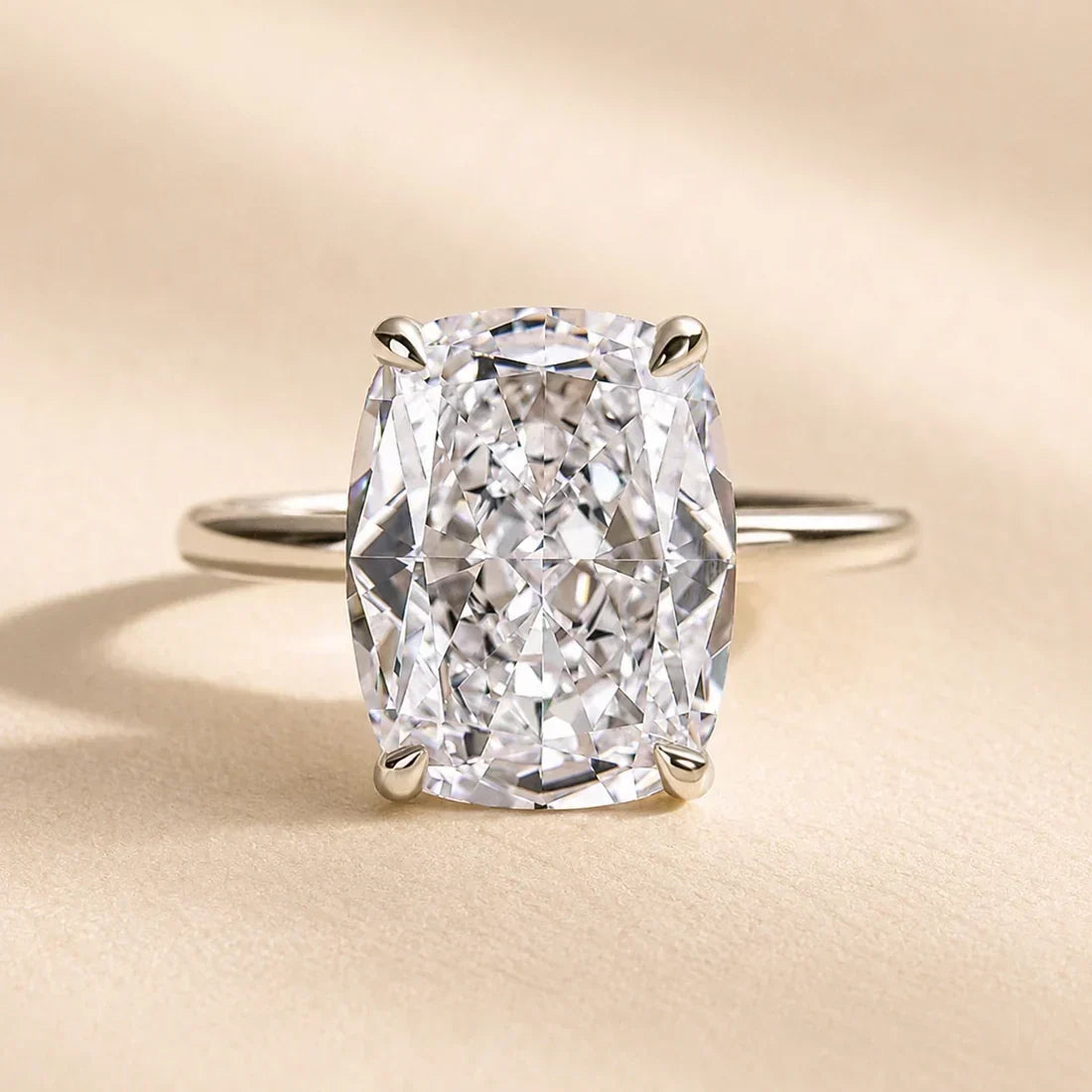 Sparkle Cushion Cut Engagement Ring For Women