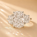 Three Stone Cushion Cut Engagement Ring