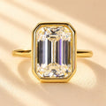Emerald Cut Bezel Engagement Ring