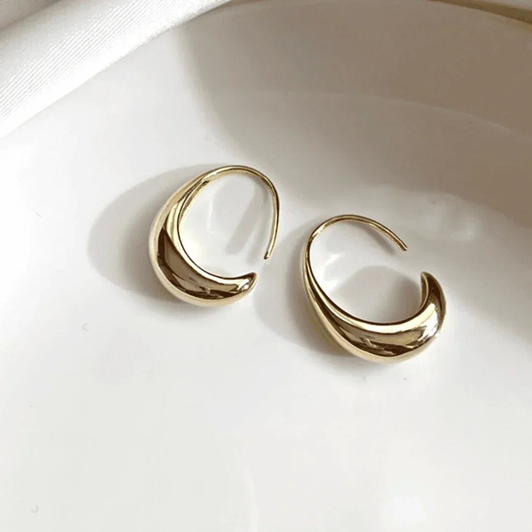 Oval Hoop Gold and Silver Earrings