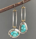 Two-Tone Earrings in Turquoise
