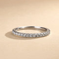 Round Cut Half Eternity Thin Wedding Ring