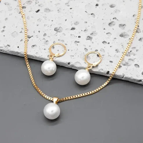 Golden  Pearl Jewelry Set