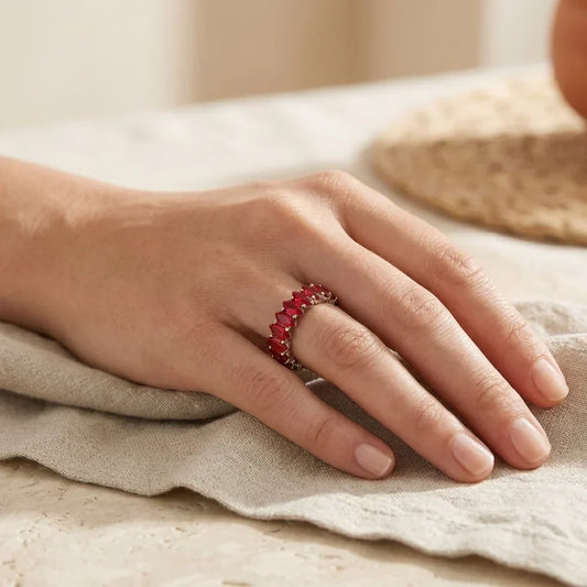 Ruby Inlay Gold Ring