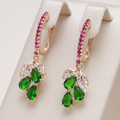 Elegant Dangling Earrings with Colored Zirconia