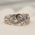 Elegant, Shiny Heart Ring Made of Rose Gold