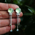 Vintage Earrings Made of Green Crystal