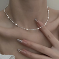 Elegant Necklace Made of Shiny Pearls