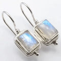 Beatriz - Vintage Square Stone Earrings with Moonstone