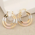 Circular White & Rose Gold Earrings
